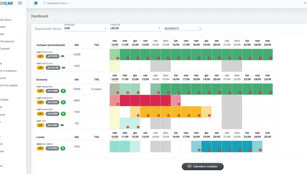 ClouderCar - Calendario Interattivo