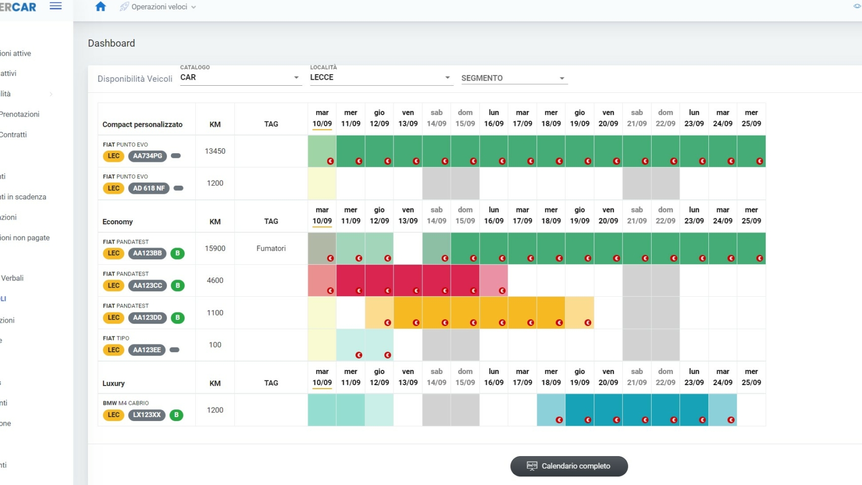 ClouderCar - Calendario Interattivo